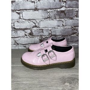 Dr. Martens 8065 J Pink Patent Leather Mary Jane Strap Shoes Women Sz 34EU/3M US